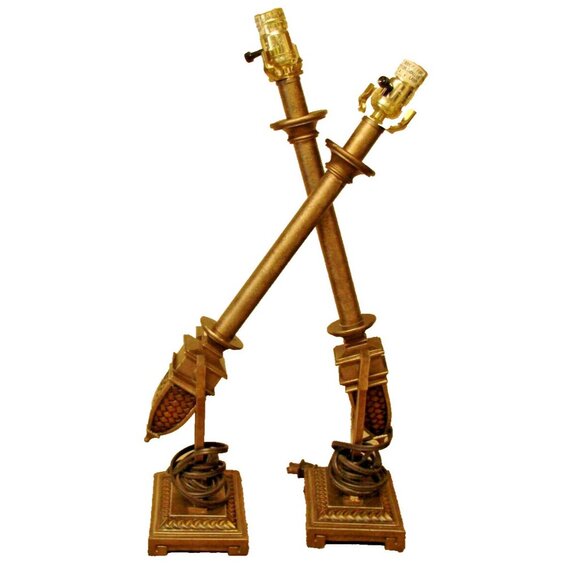 Set of 2 Brass Braided Pendulum Bottom Swing Table Lamps Camilles Collection Vtg - Picture 3 of 13